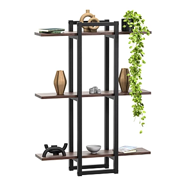 Elegant Middletown Tiered Shelf 3D model image 1 