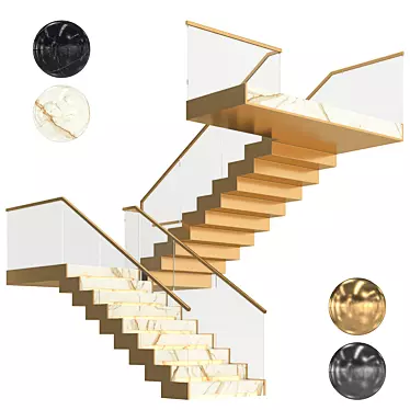 Contemporary Staircase Design 3D model image 1 