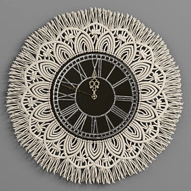 Boho Chic Macrame Clock 3D model image 1 