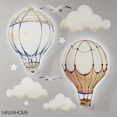 Air Balloon Lamp 3D model image 1 