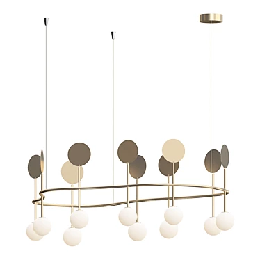 Sleek Row Pendant Light 3D model image 1 