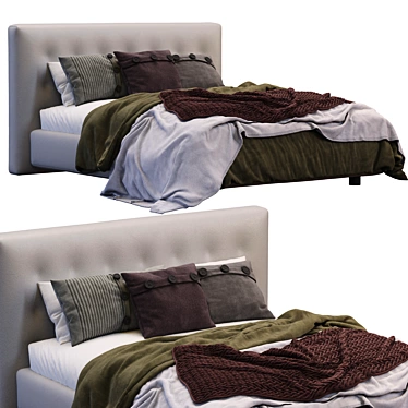 Elegant Leather Arca Bed 3D model image 1 