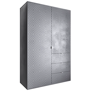 Stylish CS222 Wardrobe: Space-saving Design 3D model image 1 