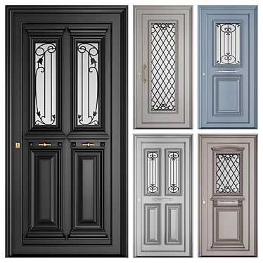 Classic Aluminum Exterior Doors 3D model image 1 