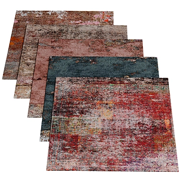 Vintage Rug Set with High-Res Textures 3D model image 1 