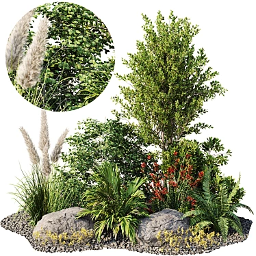 Premium Garden Plant Set 3D model image 1 