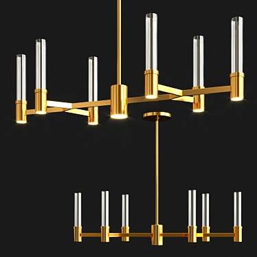 Elegant NARDA LONG Chandelier 3D model image 1 