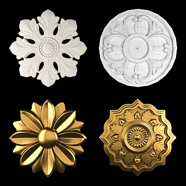 Elegant Rosettes for Versatile Decor 3D model image 1 