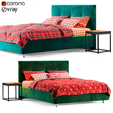 Christmas Vibes: Askona Elisa Bed Set 3D model image 1 