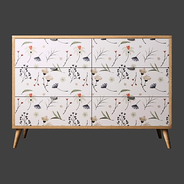 Modern Berber 6-Drawer Chest - Smart & Stylish 3D model image 1 