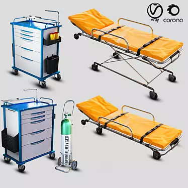 Versatile Hospital Equipment Bundle 3D model image 1 