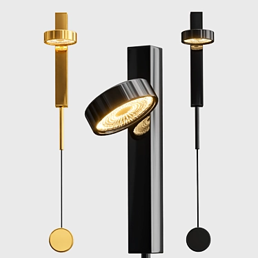 Sleek Denzil Gold Design Lamp 3D model image 1 