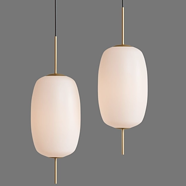 Minimalist Corner Pendant Light by Lomu 3D model image 1 