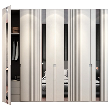  Modern X-Design Wardrobe | 77 3D model image 1 