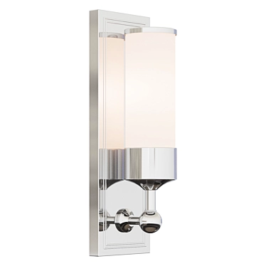 Sleek Nickel Wall Lamp 3D model image 1 