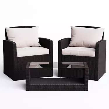 Rattan-style Outdoor Garden Furniture 3D model image 1 