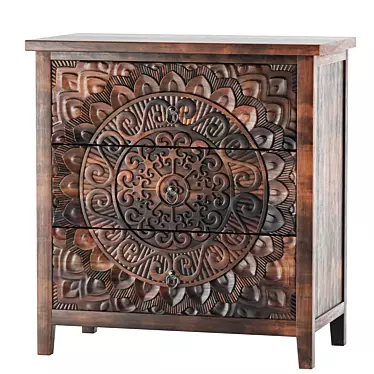 Burnt Brown Sideboard - Elegant Storage Solution 3D model image 1 