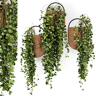 Modern Hanging Plants in Sleek Concrete Pot 3D model image 1 
