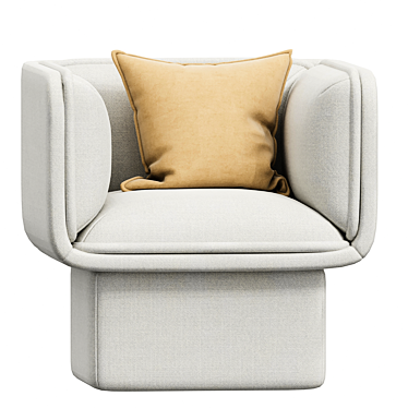 Modern Minimalist Block Armchair 3D model image 1 