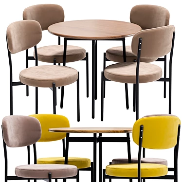 Modern Mason Dining Chair and Madison Table 3D model image 1 