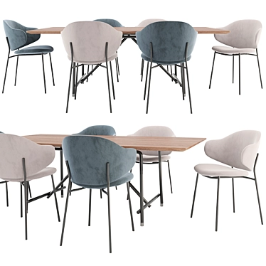 Elegant Harmony: Holly Chair & Any Day Table 3D model image 1 