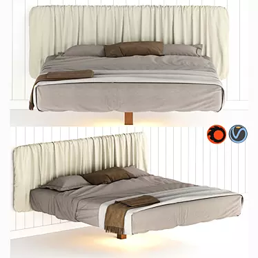 Floating Elegance: Fluttua Replis Bed 3D model image 1 