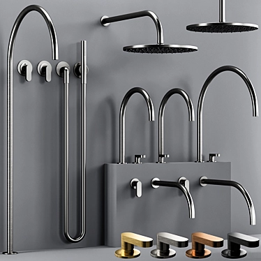 Luxury Cocoon JP Bathroom Faucet 3D model image 1 