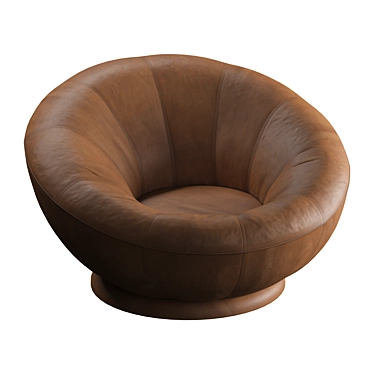Sleek Swivel Chair with Vegan Leather 3D model image 1 
