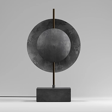 Dusk Table Lamp: Danish Modern Marble & Metal Design 3D model image 1 