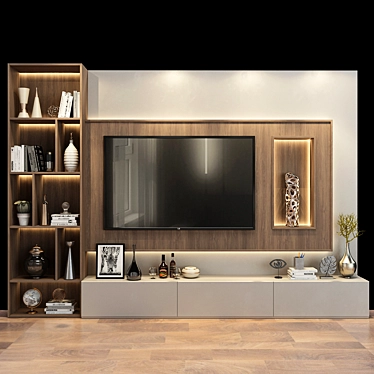 Customizable TV Wall Set | Modern Design 3D model image 1 