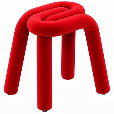 Bold Orange Mustache Stool: Vibrant and Versatile! 3D model image 1 