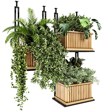 Metal Box Hanging Indoor Plants Set 3D model image 1 