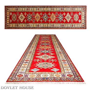 Title: DOVLET HOUSE Wool Carpet Runner 3D model image 1 