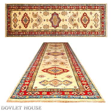 Luxury Kazakh Wool Rug - DOVLET HOUSE 3D model image 1 