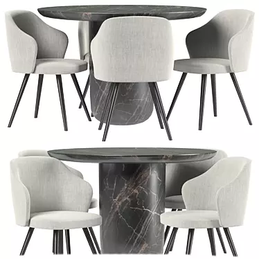 Contemporary Minotti Leslie Dining Set 3D model image 1 