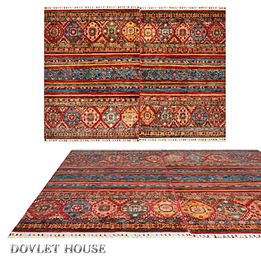 Double Carpet DOVLET HOUSE (art.16246) - Luxurious K azakh Wool Blend 3D model image 1 