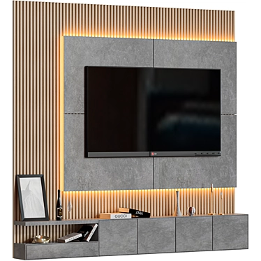 Sleek TV Wall-1 Solution 3D model image 1 