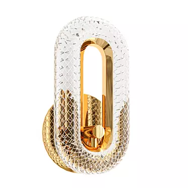 Elegant Oval Crystal Wall Decor 3D model image 1 