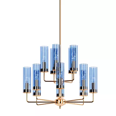 Vintage Midcentury Style Chandelier 3D model image 1 