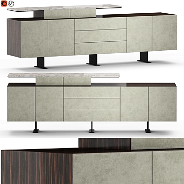 Elegant Longhi Neptune Sideboard 3D model image 1 