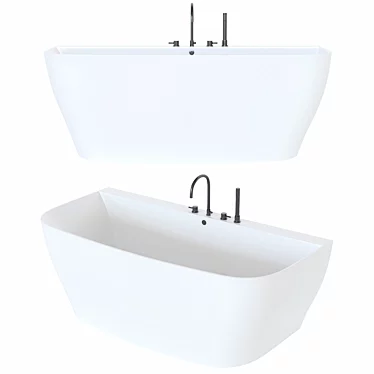 Freestanding Serene Slipper Bath 3D model image 1 