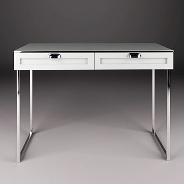 White Painted Dressing Table Console 3D model image 1 