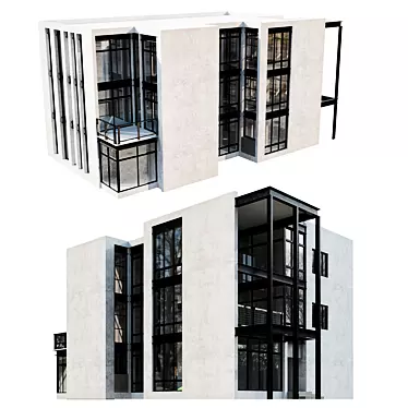 Modern Residential Building Design 3D model image 1 