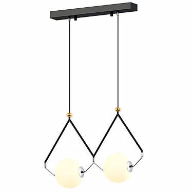 Modern Black/Gold LED Chandelier: Stylish Pendant Lamp 3D model image 1 