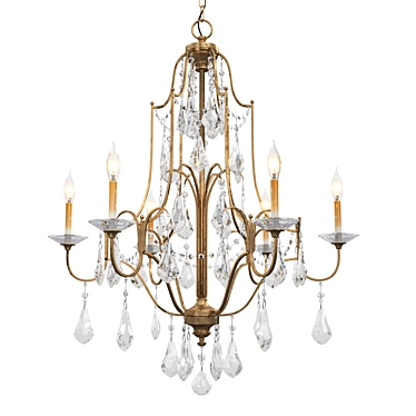 Title: Feiss Valentina 6-Light Bronze Chandelier 3D model image 1 