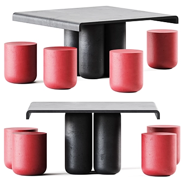 Cimento Outdoor Table Set - Giudecca & Zitella 3D model image 1 