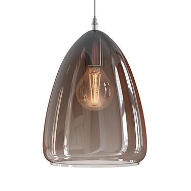 Elegant Smoked Glass Pendant Light 3D model image 1 