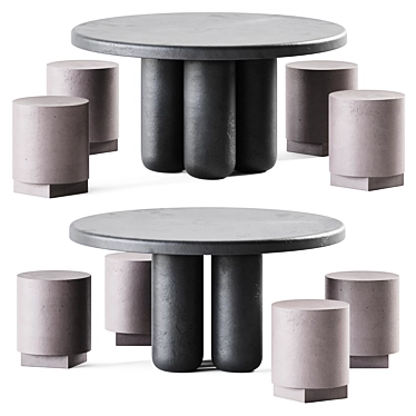 Cimento Round Outdoor Coffee Table 3D model image 1 