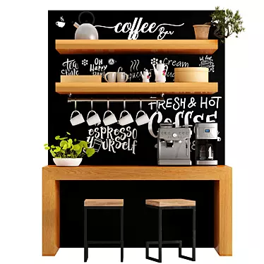 Ultimate Coffee Bar and Plant Combo 3D model image 1 