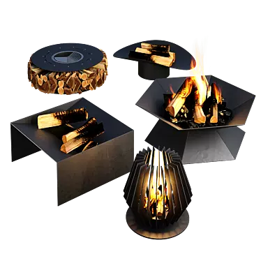 Epic Flame Fire Pit 3D model image 1 